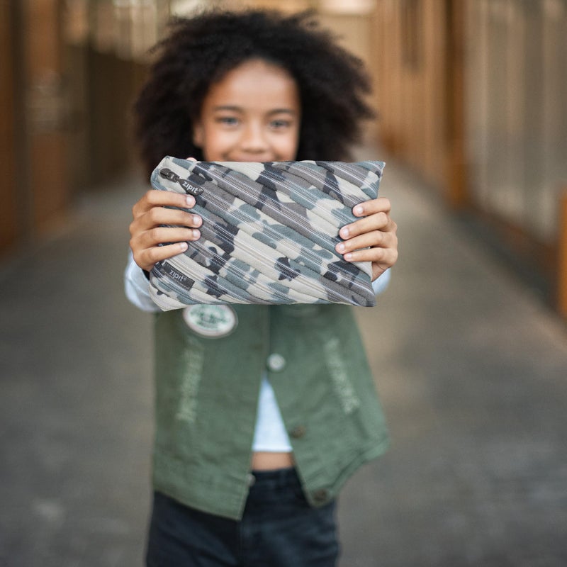 ZIPIT Camo Large Pencil Case for Boys, Zipper Pencil Pouch for Kids and Teens, Stationery Bag for School ,Blue - Image 5